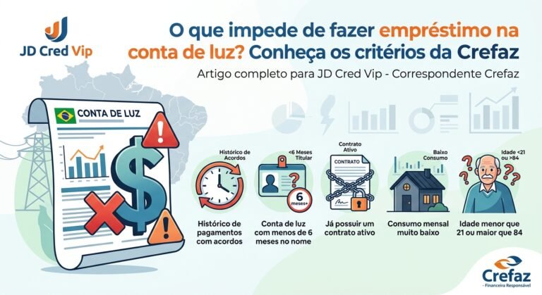 O que impede de fazer empréstimo na conta de luz? Conheça os critérios da Crefaz 2 o que impede de faer emprestimo na conta de luz